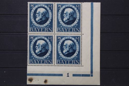 Bayern, MiNr. 107 I a, 4er Block, Ecke rechts unten, postfrisch