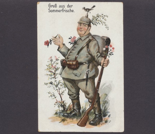 Gruß aus der Sommerfrische - Soldat mit Gewehr