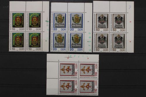DDR, MiNr. 3302-3305, 4er Blöcke, Ecken rechts oben, postfrisch