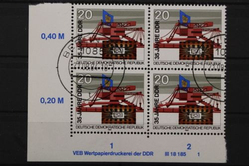DDR, MiNr. 2889, Viererblock, Ecke links unten, DV 1, EST