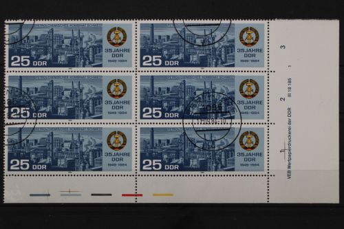 DDR, MiNr. 2895, Sechserblock mit DV 1, EST