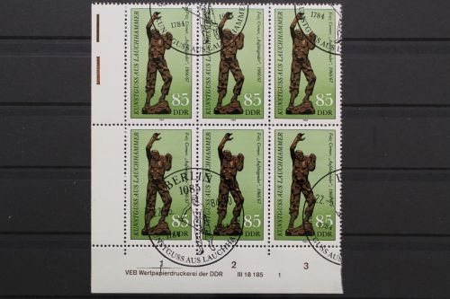 DDR, MiNr. 2875, Sechserblock, Ecke links unten, DV 1, ESST