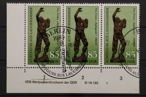 DDR, MiNr. 2875, Dreierstreifen, Ecke links unten, DV 1, ESST