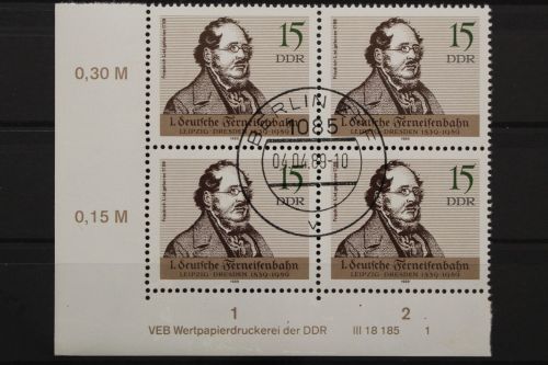DDR, MiNr. 3238, Viererblock, Ecke links unten, DV 1, EST