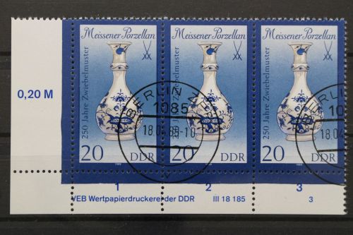 DDR, MiNr. 3242 I, Dreierstreifen, Ecke links unten, DV 3, EST