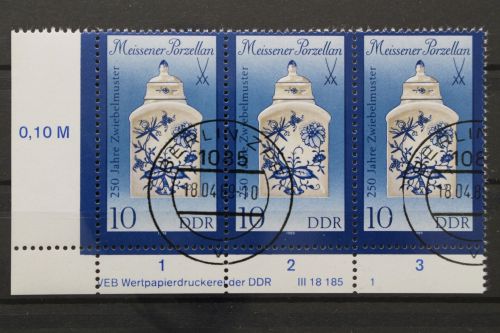 DDR, MiNr. 3241 I, Dreierstreifen, Ecke links unten, DV 1, EST