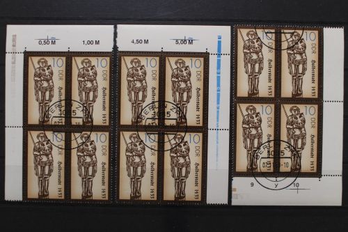 DDR, MiNr. 3286, 4er bzw. 6er Block, alle 4 Ecken, DV 1, EST