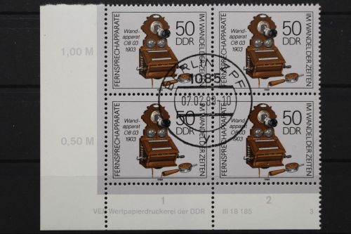 DDR, MiNr. 3228, Viererblock, Ecke links unten, DV 3, EST