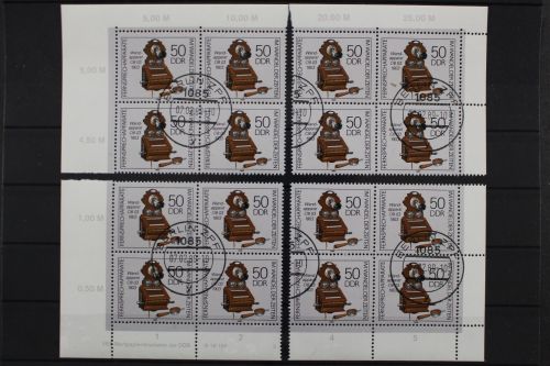 DDR, MiNr. 3228, Viererblock, alle 4 Ecken, DV 3, EST