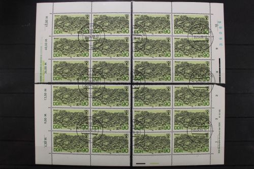 DDR, MiNr. 3165, Sechserblock, alle 4 Ecken, DV, gestempelt