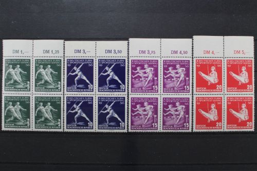 DDR, MiNr. 530-533, Viererblöck4, Oberrand, postfrisch