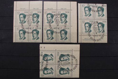 DDR, MiNr. 719, Viererblöcke, alle 4 Ecken, DV 4, ESST