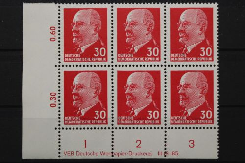 DDR, MiNr. 935, Sechserblock, Ecke links unten mit DZ, postfrisch