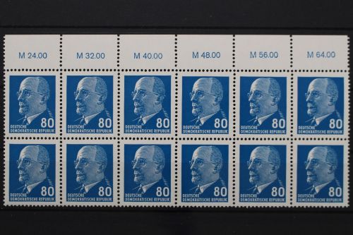 DDR, MiNr. 1331, Zwölferblock, Oberrand M, postfrisch