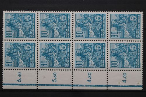 DDR, MiNr. 421, Achterblock, Ecke linker Rand, postfrisch