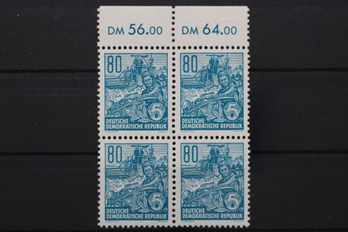 DDR, MiNr. 421, Viererblock, Oberrand 56,00/64,00, postfrisch