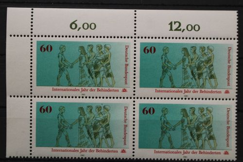 Deutschland, MiNr. 1083, Viererblock, Ecke li. oben, postfrisch