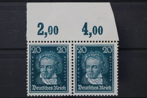 Deutsches Reich, MiNr. 392 WP, Oberrand, Platte, Neugummi