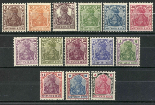 Deutsches Reich, MiNr. 140-153, postfrisch