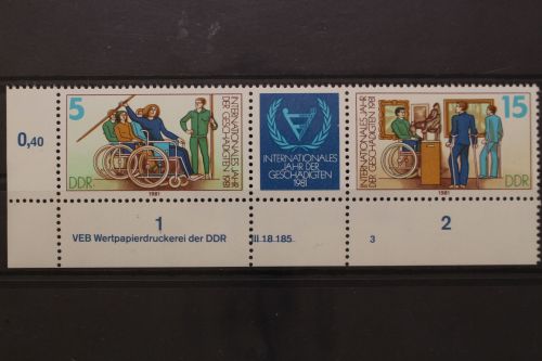 DDR, MiNr. 2621-2622 Zd, Ecke links unten, DV 3, postfrisch