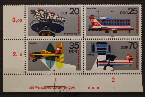DDR, MiNr. 2516-2519, ZD, Ecke links unten, DV 1, postfrisch