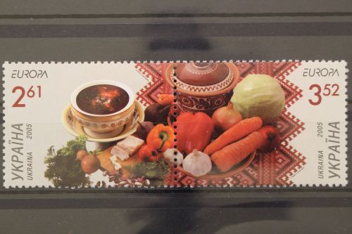 2005 EUROPE CEPT, Ukraine 1 mini-feuille 8 valeurs gastronomie MNH