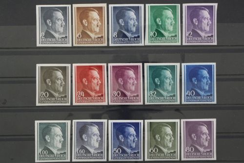 Generalgouvernement, MiNr. 71-75, 77-81, 86, 88,110-12, alle U, postfrisch