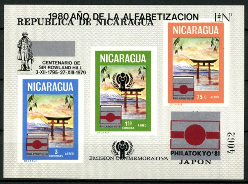 Nicaragua, MiNr. Block 129, Roland Hill, postfrisch