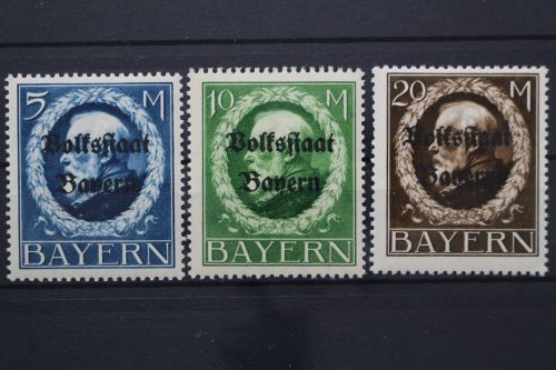 Bayern, MiNr. 131-133 II A, postfrisch