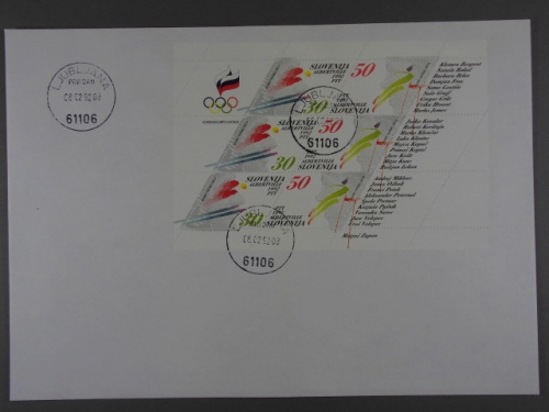 Slowenien, MiNr. 6-7 Kleinbogen, FDC