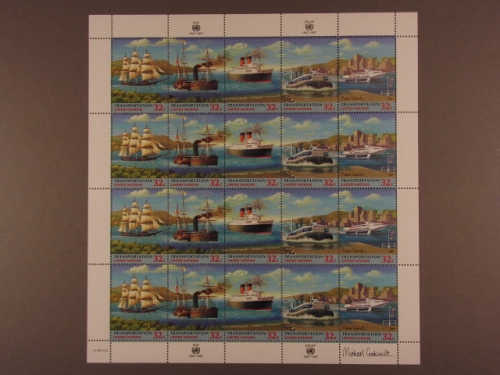 UNO New York, MiNr. 741-745 Zusammendruckbogen, postfrisch
