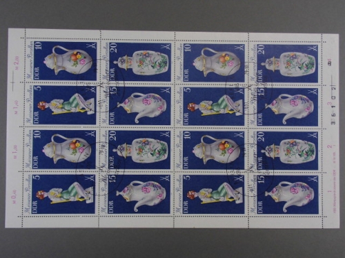 DDR, MiNr. 2464-2467 Kleinbogen I, Formnummer I, ESST