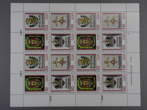 DDR, MiNr. 3306-3309 Kleinbogen mit Formnummer 4, postfrisch