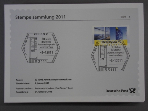 Deutschland (BRD), Stempelsammlung 2011, Blatt 1-50