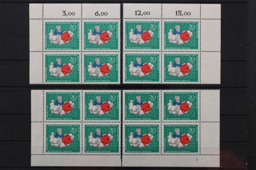 Berlin, MiNr. 311, alle 4 Ecken, 4er Blöcke, FN 1, PLF I, postfrisch