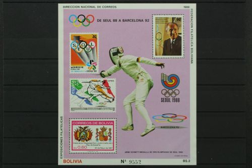 Bolivien, MiNr. Block 176, Fechten, postfrisch