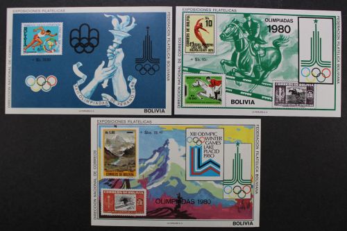 Bolivien, MiNr. Block 87-89, postfrisch