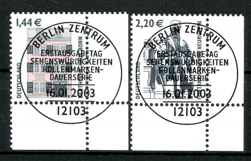 Deutschland (BRD), MiNr. 2306-2307, Eckränder rechts unten, gestempelt
