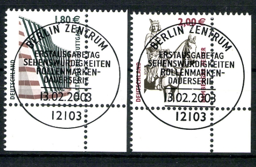 Deutschland (BRD), MiNr. 2313-2314, Eckränder rechts unten, gestempelt