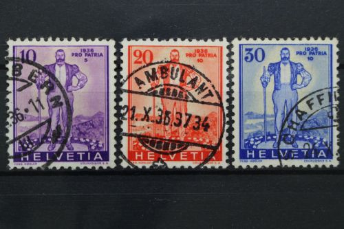 Schweiz, MiNr. 294-296, gestempelt
