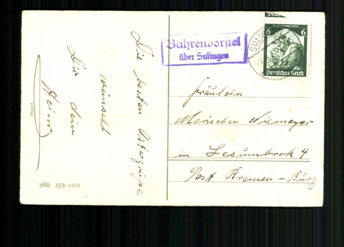 Bahrenborstel über Sulingen, Landpoststempel