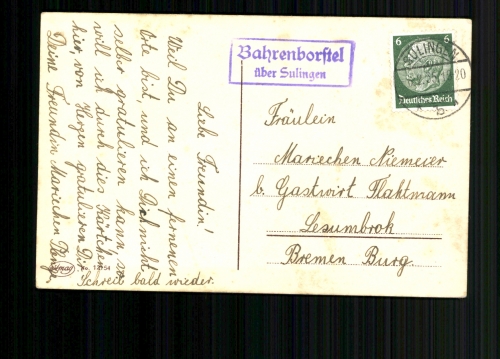 Bahrenborstel über Sulingen, Landpoststempel