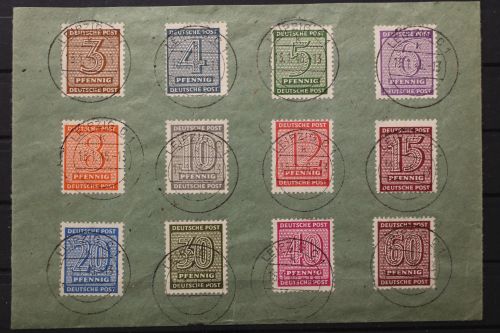 Sowj. Zone, MiNr. 126-137 X, Satz auf Briefvorderseite, gestempelt