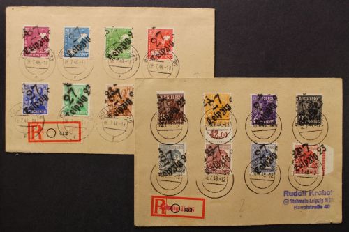 Sowj. Zone, MiNr. 166-181 ohne 179, Bezirk 27, Brief