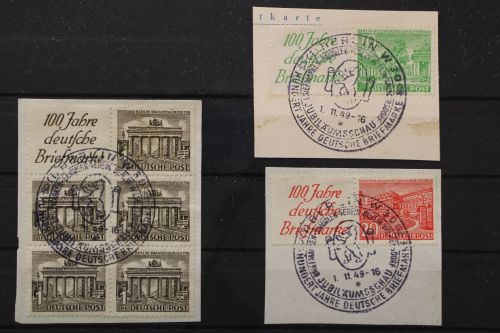 Berlin, MiNr. W 1, W 9 + W13, Briefstücke