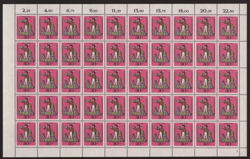 Deutschland (BRD), MiNr. 606, 50er Bogen, FN 2, postfrisch