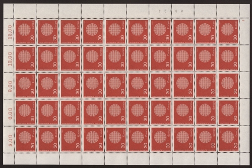 Deutschland (BRD), MiNr. 621, 50er Bogen, FN 2, postfrisch