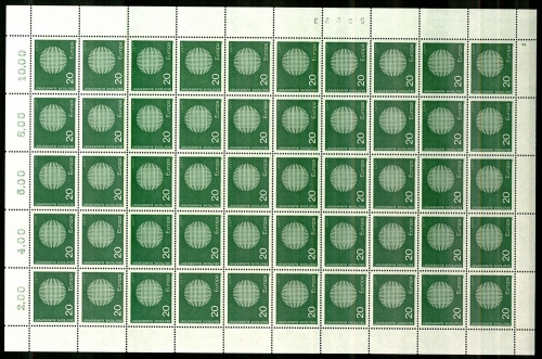 Deutschland (BRD), MiNr. 620, 50er Bogen, FN 2, postfrisch