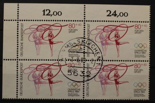 Deutschland (BRD), MiNr. 1207, Viererblock, Ecke links oben, gestempelt