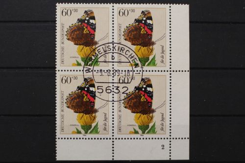 Deutschland, MiNr. 1203, Viererblock, Ecke re. unten, FN 2, gestempelt